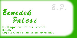 benedek palcsi business card